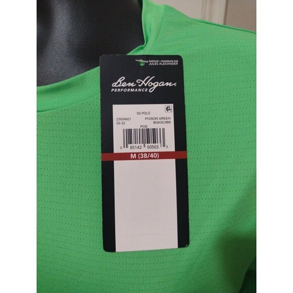 New Ben Hogan Performance Mens Medium M Green T-Shirt Moisture Wicking UPF 30 - Picture 2 of 9